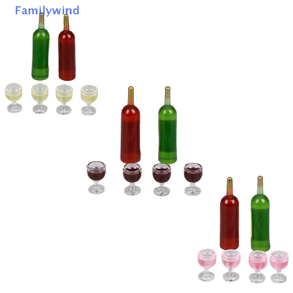 1 Bộ Bình Rượu Mini Bằng Thủy Tinh Dùng Trang Trí Nhà Búp Bê