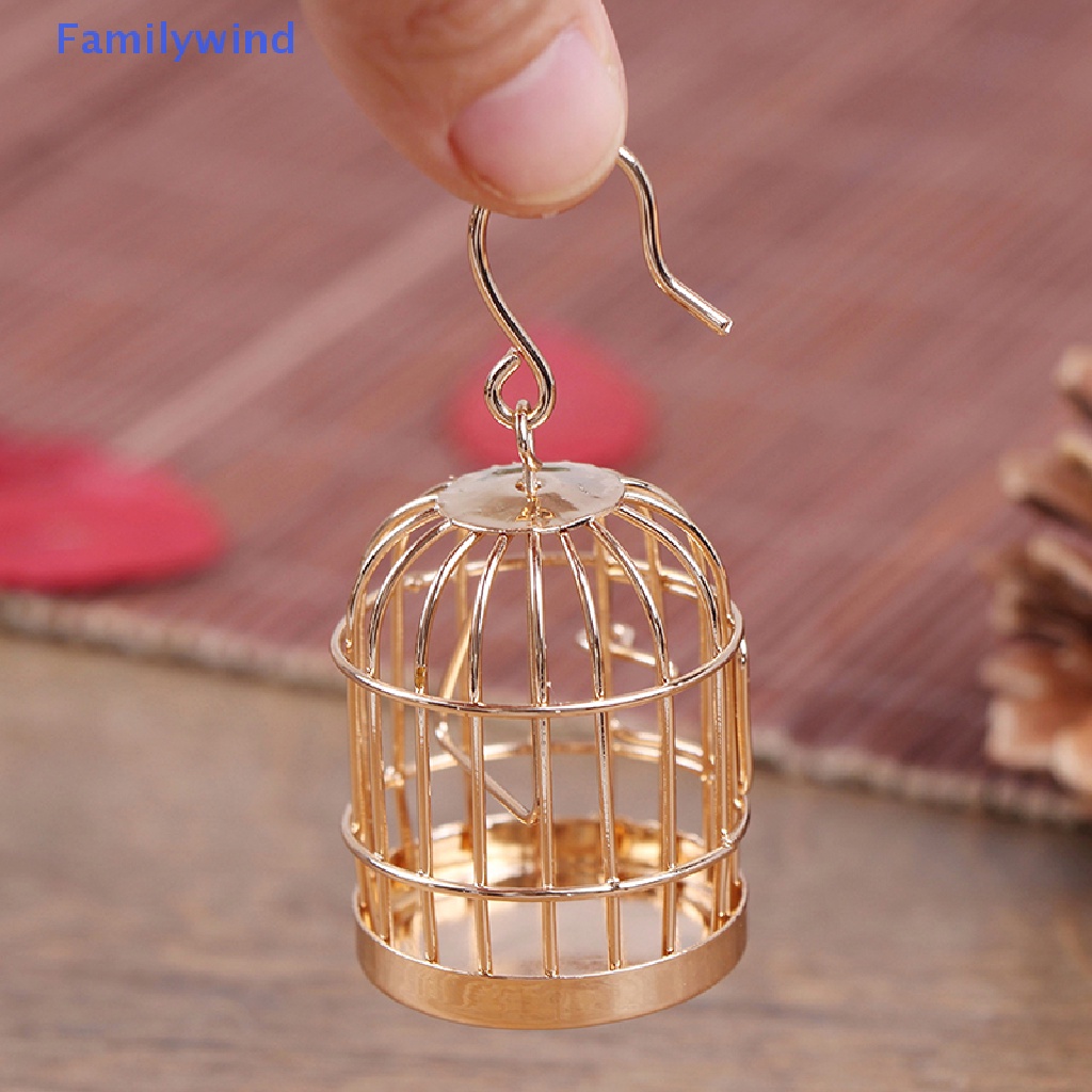 Lồng Chim Bằng Kim Loại Mạ Vàng Tỷ Lệ 1: 12 Trang Trí Nhà Búp Bê