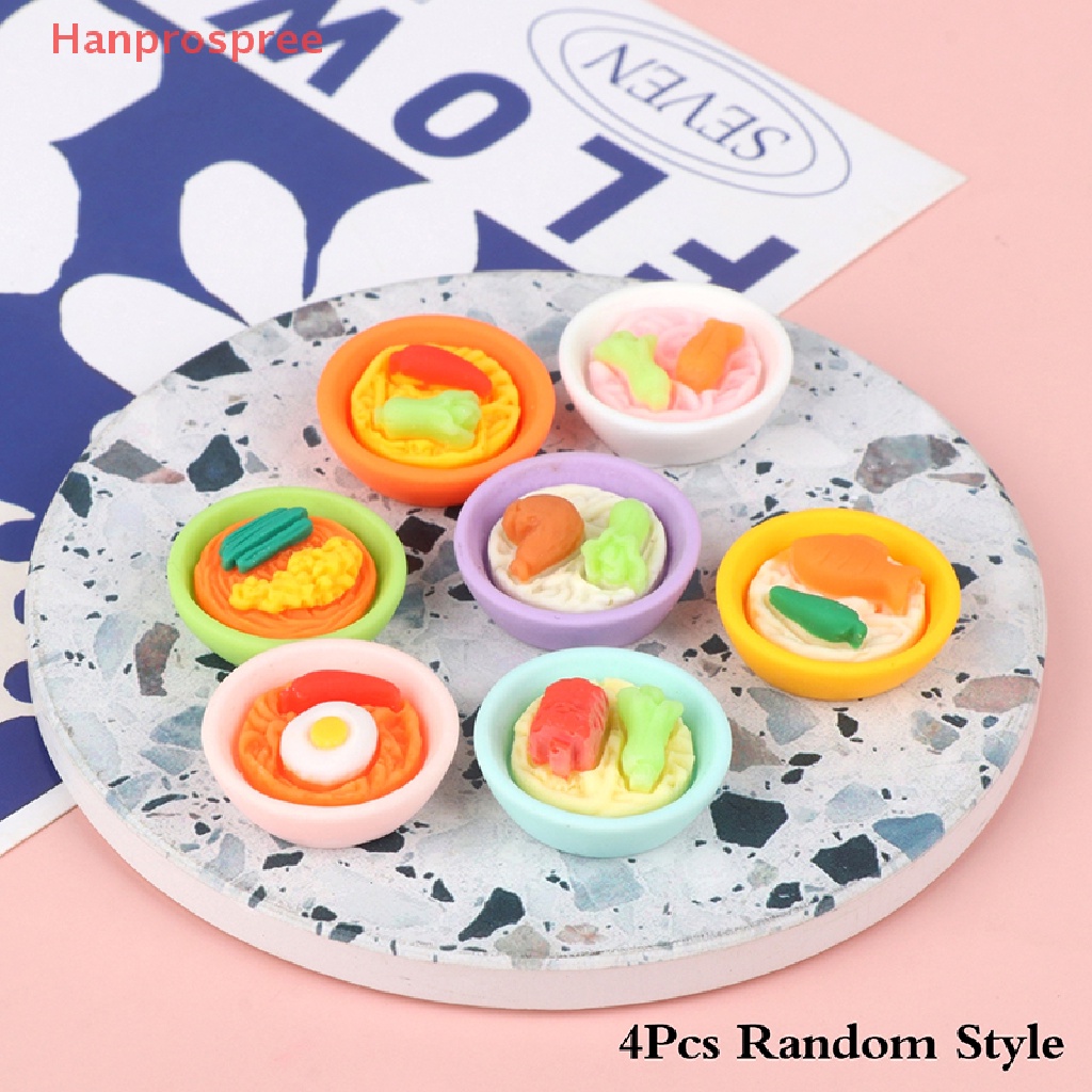 Bộ 4 Đồ Chơi Mô Hình Tô Mì / Rau Củ Quả 1: 12 Trang Trí Nhà Búp Bê