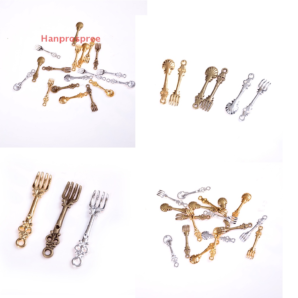 Set 10 Dụng Cụ Ăn Uống Bằng Thép Không Gỉ Tỉ Lệ 1 / 12 Trang Trí Nhà Búp Bê
