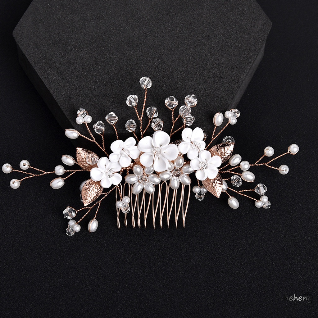 Lược Chải Tóc Hình Vương Miện Mềm Mại Họa Tiết Hoa Màu Trắng Thanh Lịch Cho Tiệc Sinh Nhật / Sân Khấu