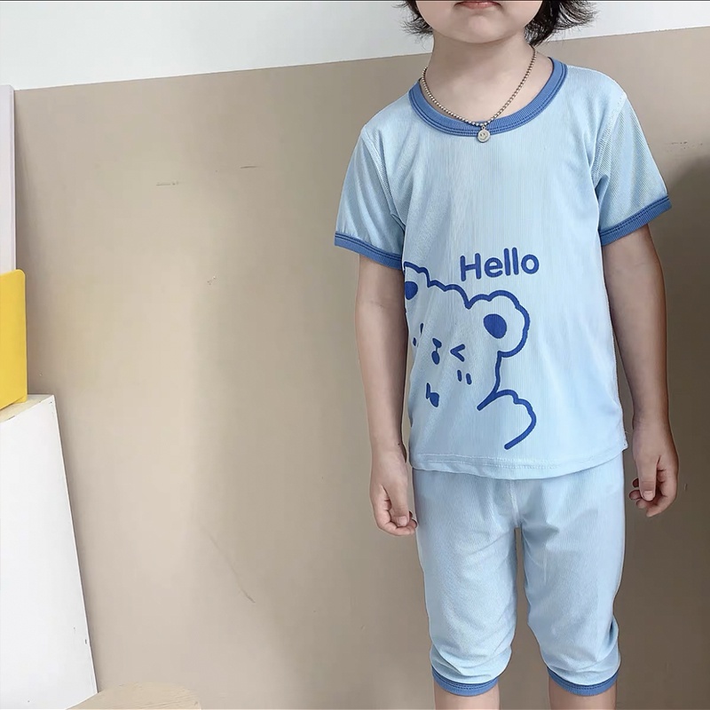 Bộ Đồ Ngủ Thiết Kế Dễ Thương Thoáng Khí Thời Trang Mùa Hè Cho Bé Từ 0-7 Tuổi