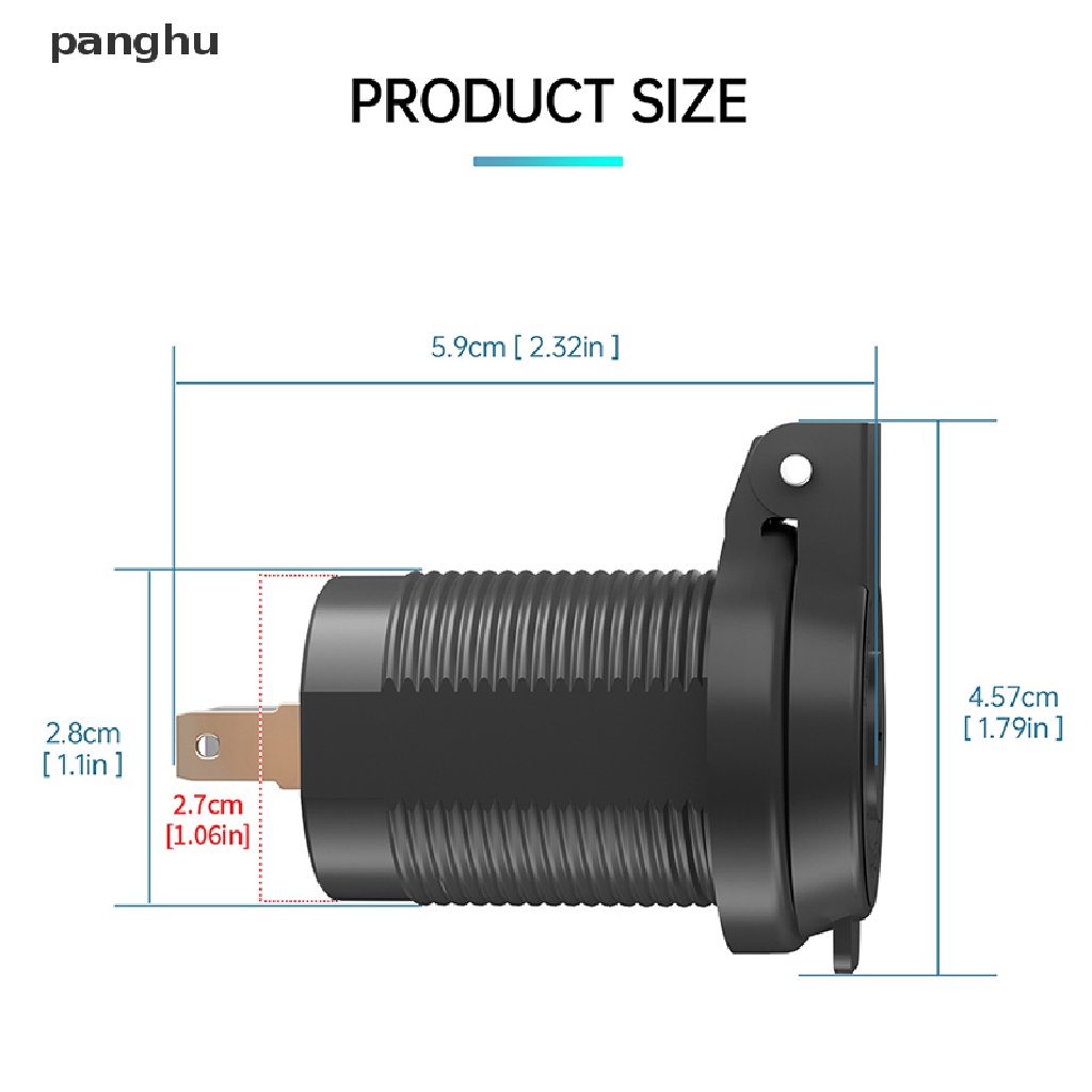 Ổ Cắm Sạc Hai Cổng USB 12V / 24V Chuyên Dụng Cho Xe Hơi Xe Máy