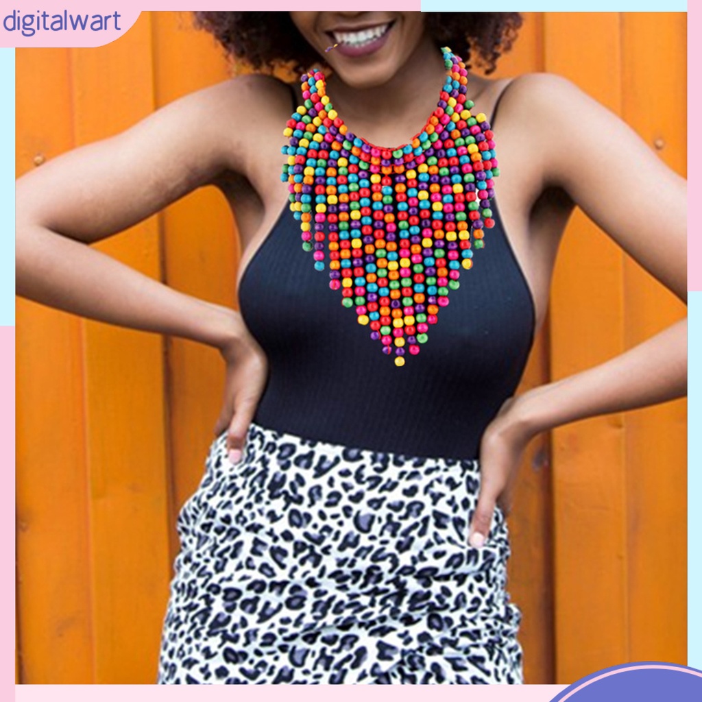 Vòng cổ Hạt Gỗ Nhiều Lớp Phong Cách Boho Cổ Điển Cho Nữ