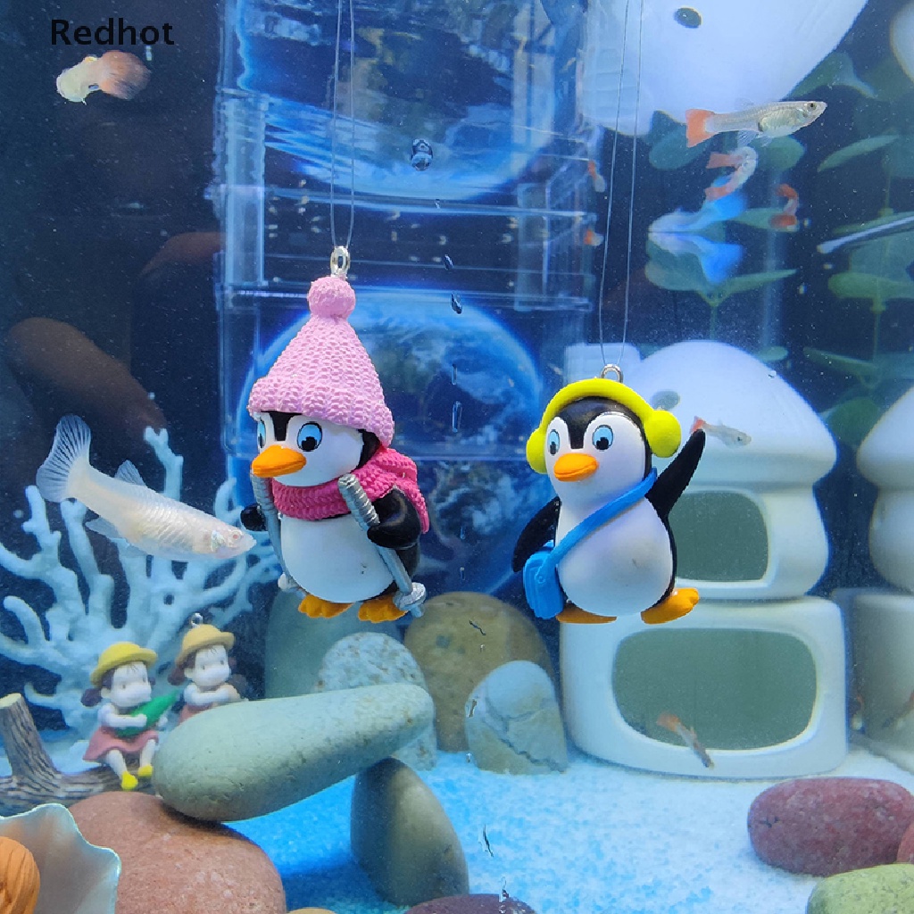 &lt; Redhot &gt; Chim Cánh Cụt Hoạt Hình Bằng PVC An Toàn Trang Trí Bể Cá
