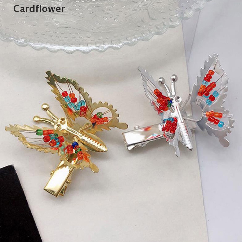 &lt; Cardflower &gt; Kẹp Tóc Hình Bướm Rỗng Bằng Kim Loại Trang Trí Tóc Thời Trang Dự Tiệc Dành Cho Nữ