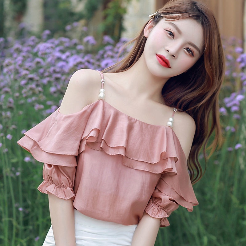 Áo Chiffon Hở Vai Cổ Phẳng Thời Trang Mùa Hè Dành Cho Bạn Nữ