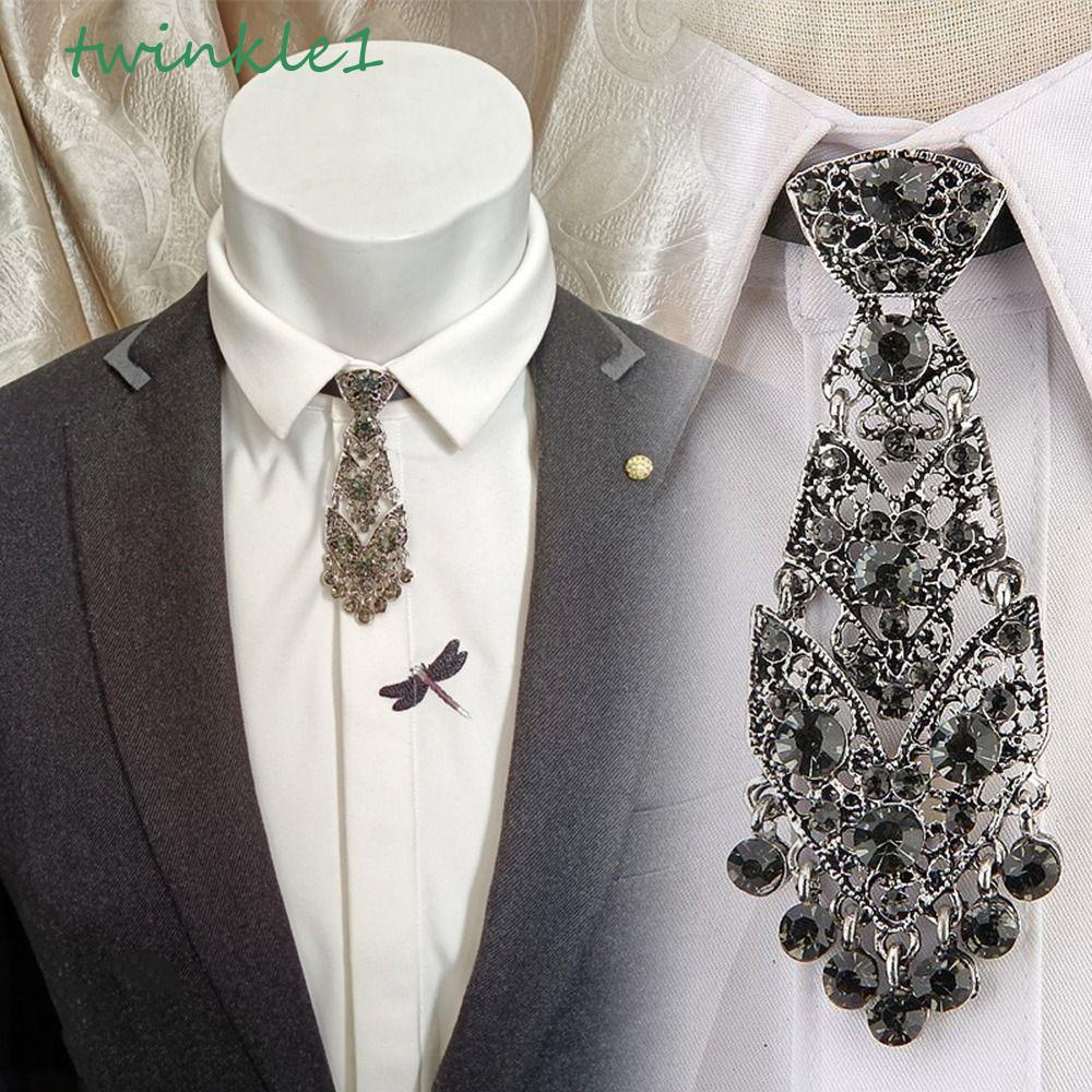 Kim Loại Lấp Lánh|Phụ Kiện Vải Trang Trí Cổ Áo Xinh XắnCà Vạt In Chữ Tiếng Anh Thời Trang Cho Nữ