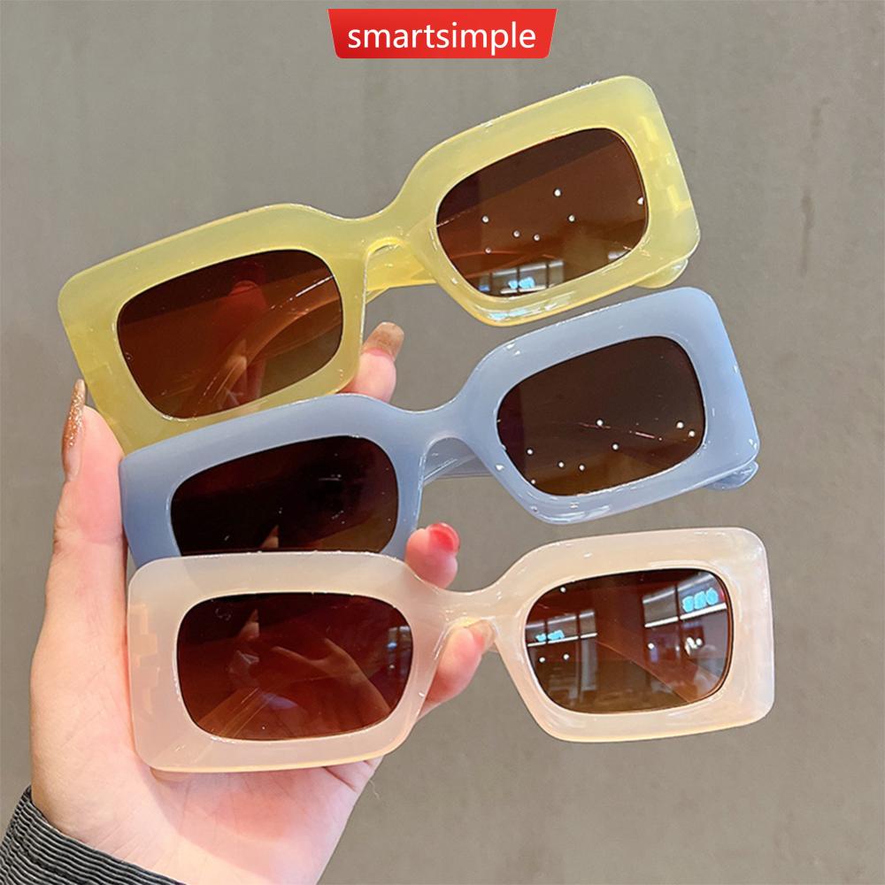 Kính Mát DGA1 Tròng Vuông Nhỏ Không Viền Nhiều Màu Phong Cách Cổ Điển Thời Trang