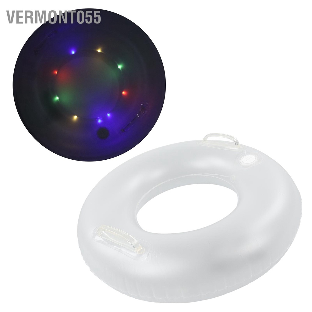 Vermont055 Vòng Bơi Bơm Hơi Có Đèn LED Với 2 Tay Cầm Trong Suốt Phao Nhiều Màu Sắc Cho Bể Trẻ Em Đồ Chơi