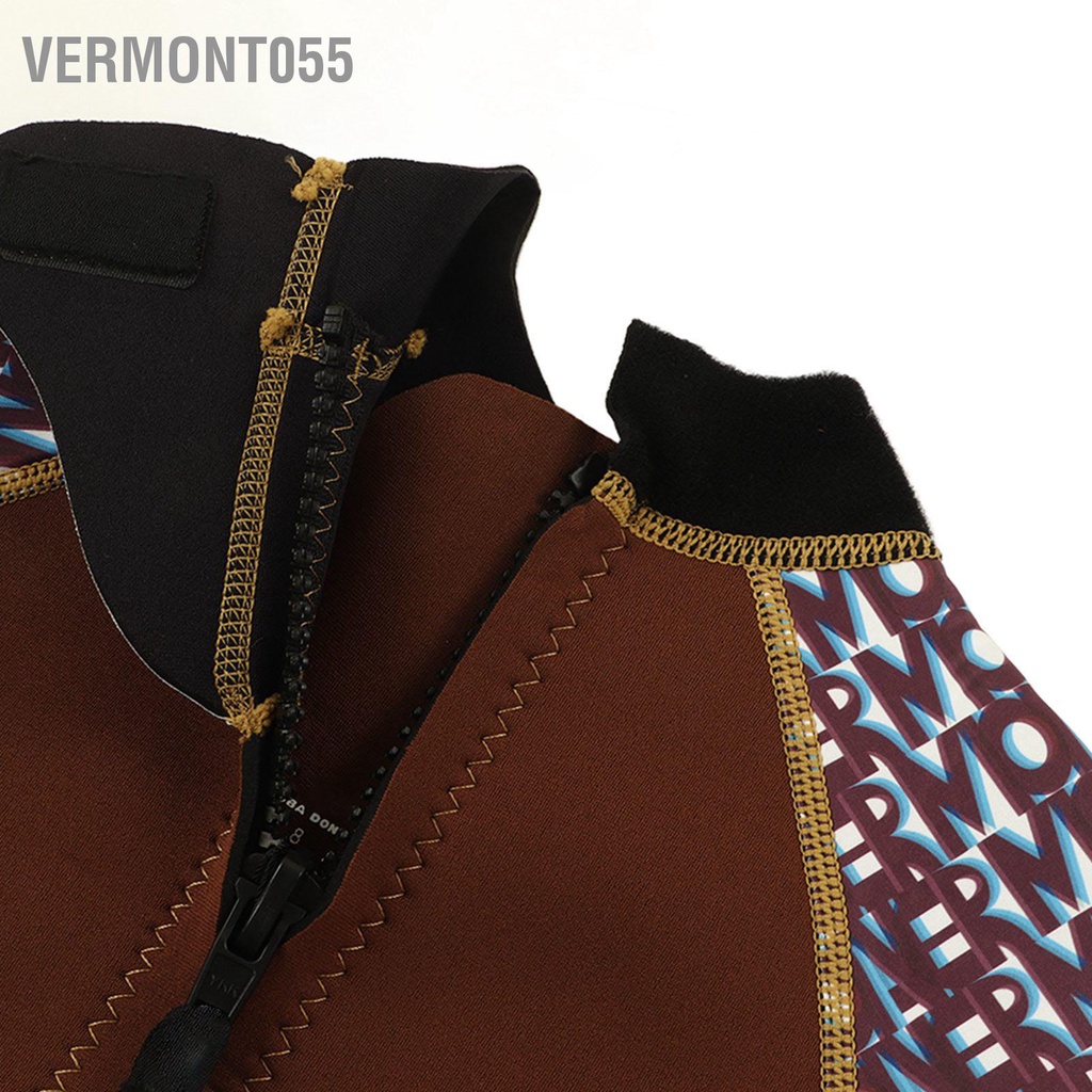 Vermont055 Trẻ Em Đồ Bơi Giữ Nhiệt 2.5Mm Neoprene Dài Tay Fullsuit Lưng Dây Rút Ấm Thun Lặn Phù Hợp Với