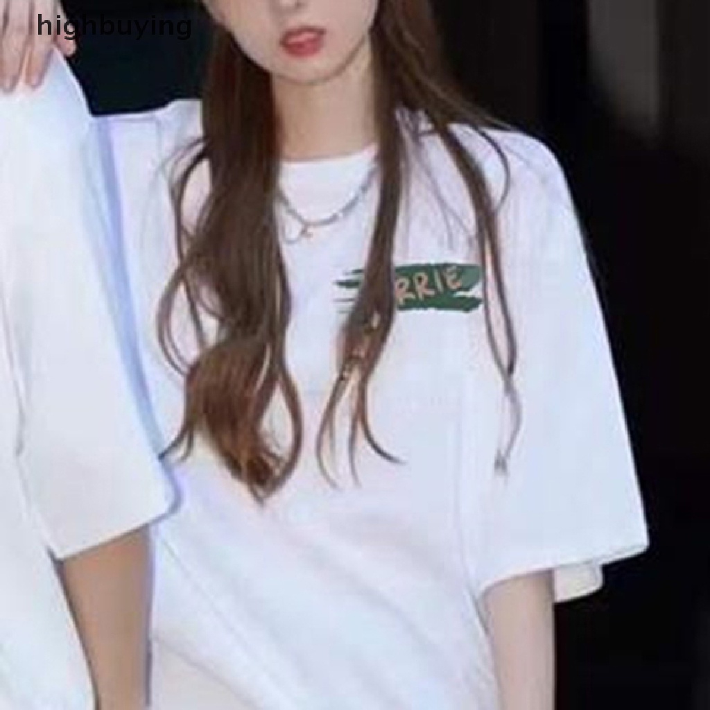 Áo Thun Tay Ngắn Cổ Tròn In Chữ Phong Cách Retro Cho Nữ