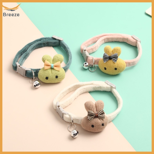 Vòng Cổ Thú Cưng Gắn Chuông Hình Thỏ Hoạt Hình Có Thể Điều Chỉnh Kích Thước