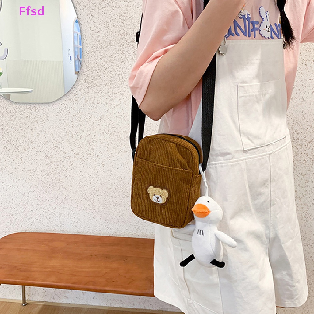 {Ffsd} Hàng Bán Chạy 1 Túi Đeo Vai / Điện Thoại Di Động Cho Học Sinh Trẻ Em Hình Gấu