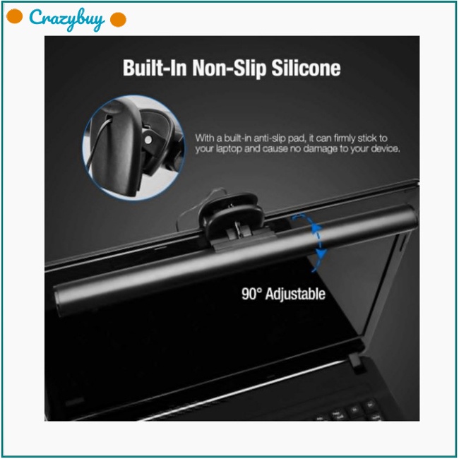 Cr Đèn Led Kẹp Màn Hình Máy Tính 10 Cấp Độ Sáng 3 Màu Dành Cho Quán Bar / Nhà Cửa / Văn Phòng