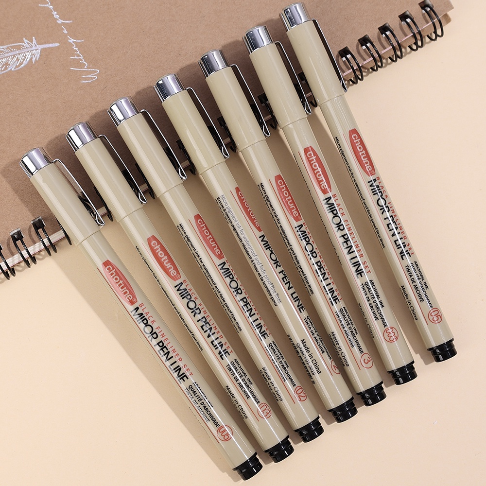 Set 3 Bút Lông Vẽ Phác Thảo Lõi Đen Nhanh Khô Chống Thấm Nước Thiết Kế Kiến Trúc Nghệ Thuật Cổ Điển