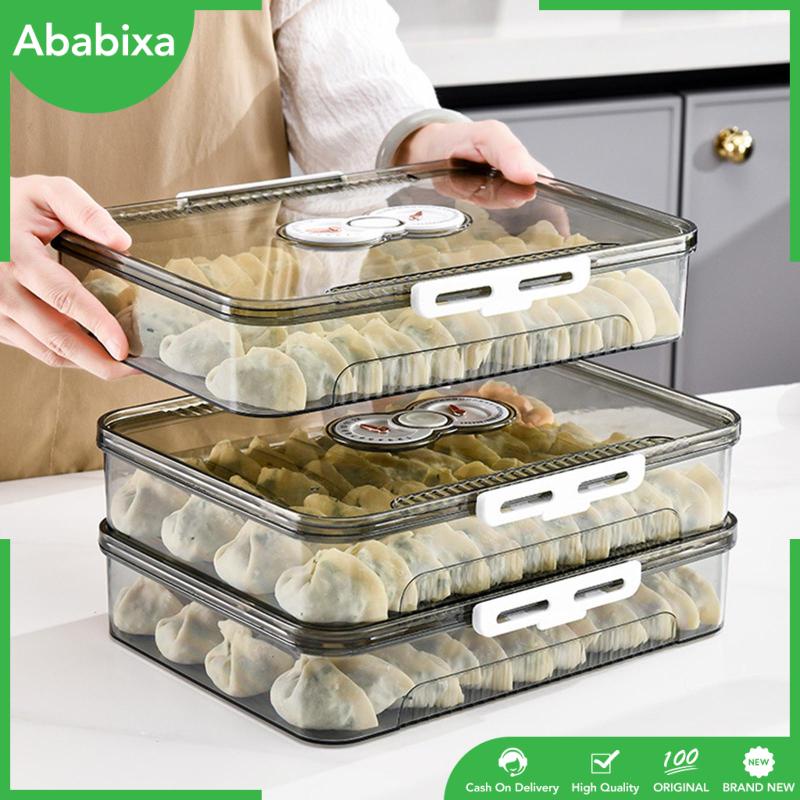 Hộp Đựng Bánh Xếp Trong Suốt Đa Năng Có Nắp Đậy Cho Tủ Lạnh