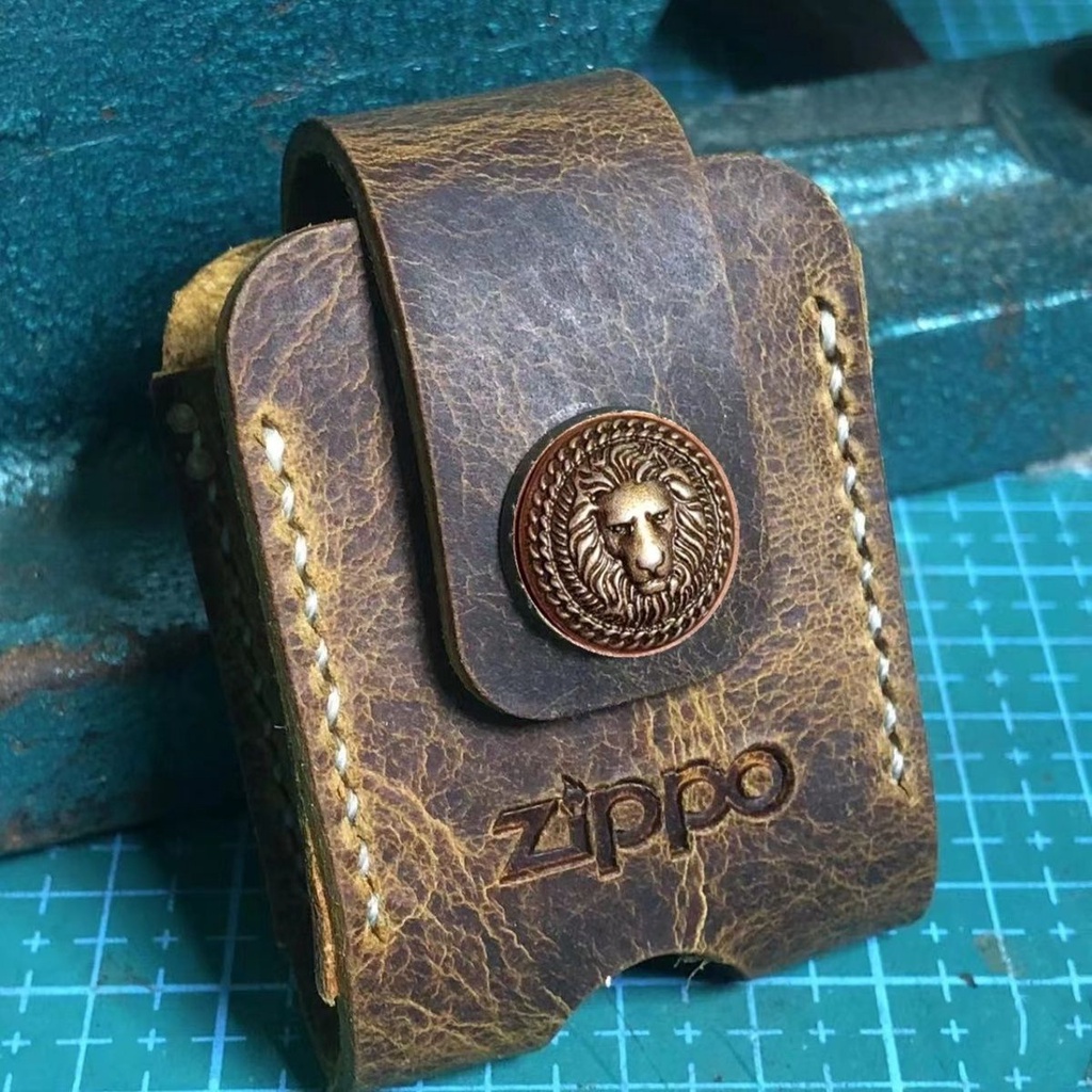 Bao Da Bò Đựng Bật Lửa Zippo Phong Cách Retro