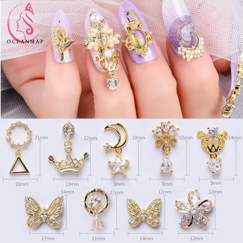 Phụ Kiện Đá Kim Cương 3D Nhân Tạo Lấp Lánh Trang Trí Móng Tay