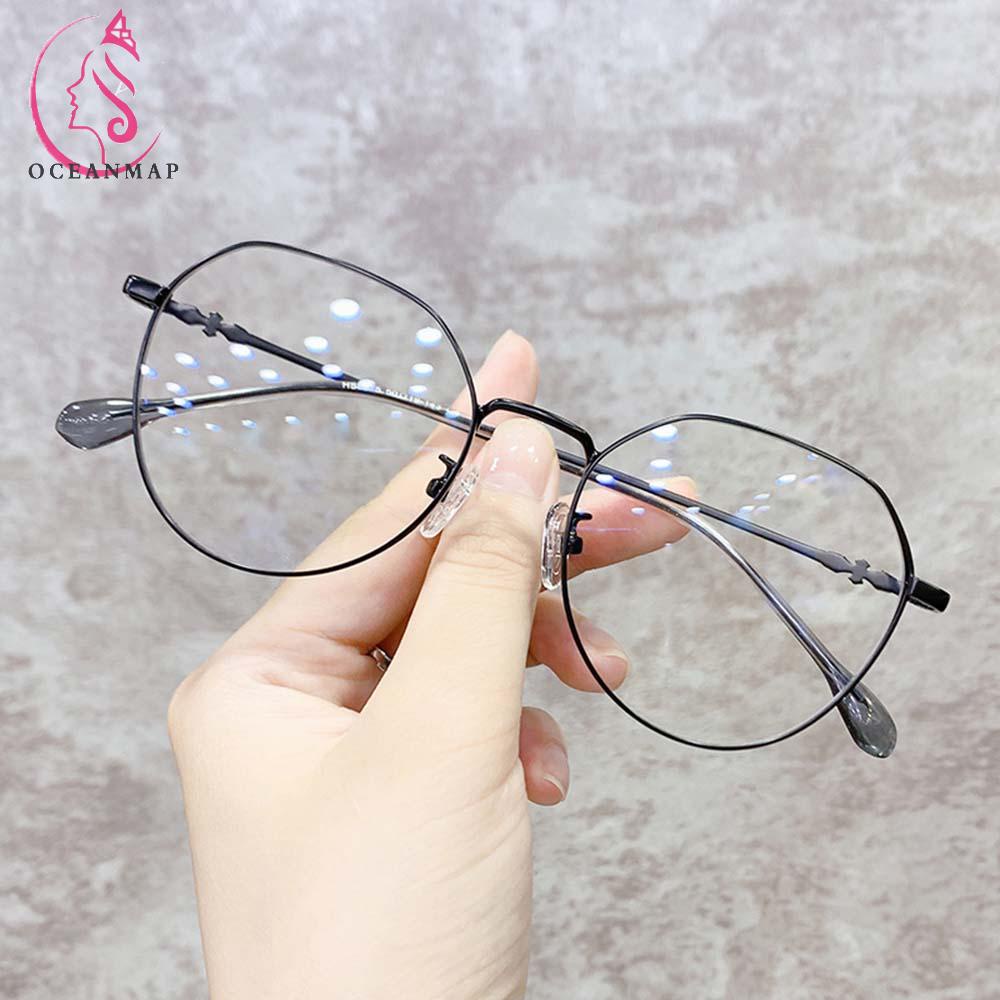 [Hàng mới về] Kính đọc sách gọng kim loại chống tia cực tím thiết kế đơn giản phong cách hàn quốc cho nữ