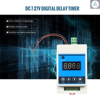 DC 7-27V Digital Delay Timer Control Switch Relay Module with Protective Shell & 0.01s-999min Timing Range for Smart Home Industrial Control