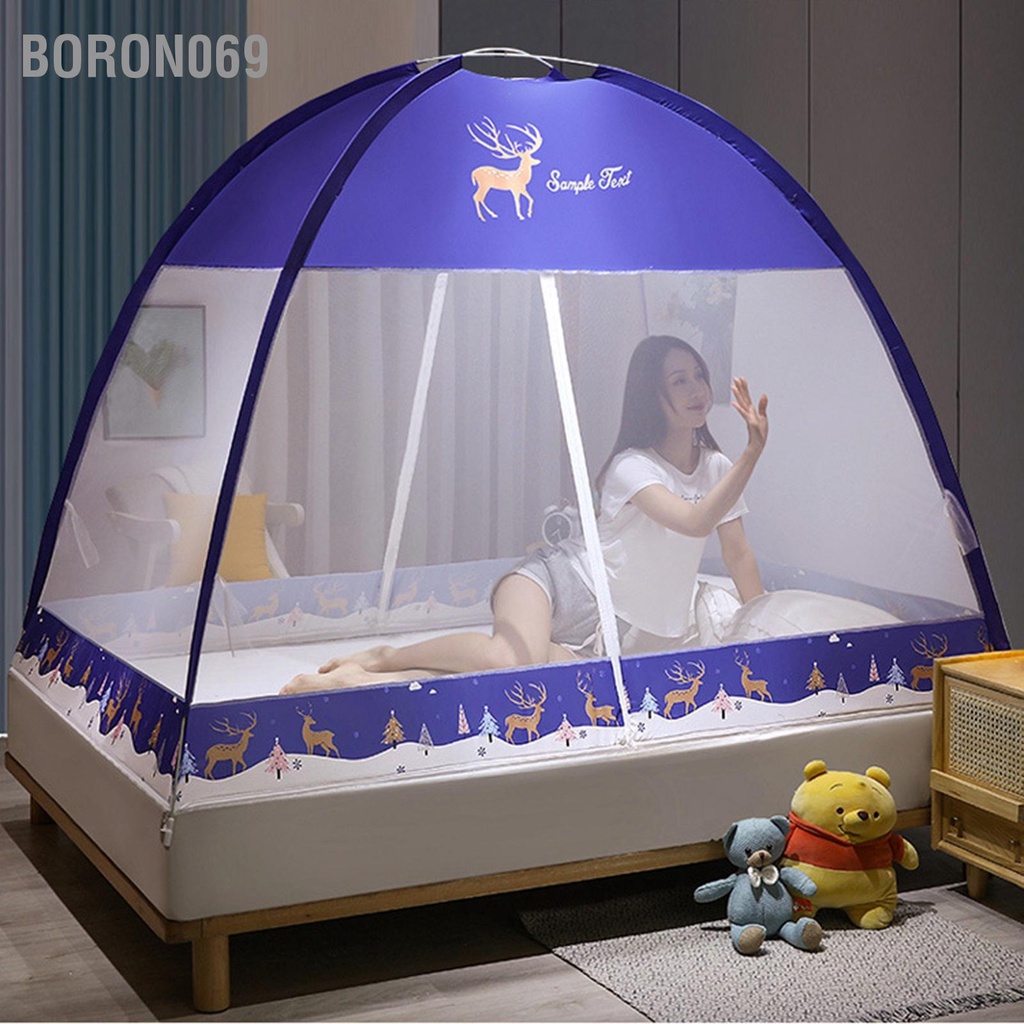 Màn Ngủ Chống Muỗi Thoáng Khí Có Khóa Kéo Họa Tiết Hoạt Hình Dễ Thương