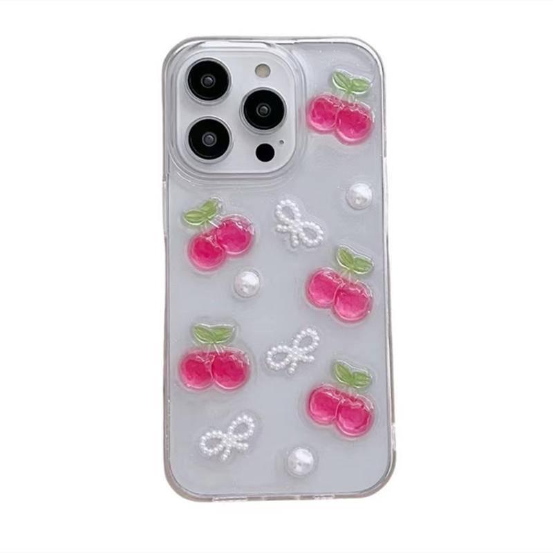 Ốp Điện Thoại TPU Mềm Hình Trái Cherry 3D Cho iPhone 14 13 12 11 Pro MAX Plus X XS MAX XR 7 8 Plus SE 2022 2020 14Plus 13Mini 12Mini