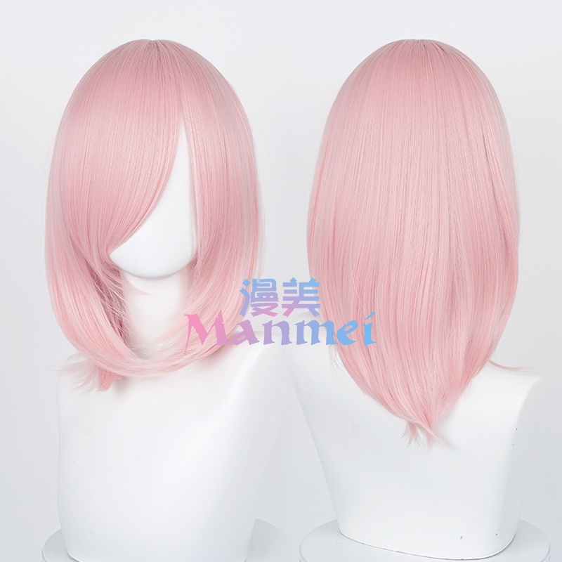 Girls Long Bangs Cosplay Wig 40cm Long Universal Straight Multicolor Wigs Modeling Practice Hand Hair Heat Resistant Synthetic Wigs