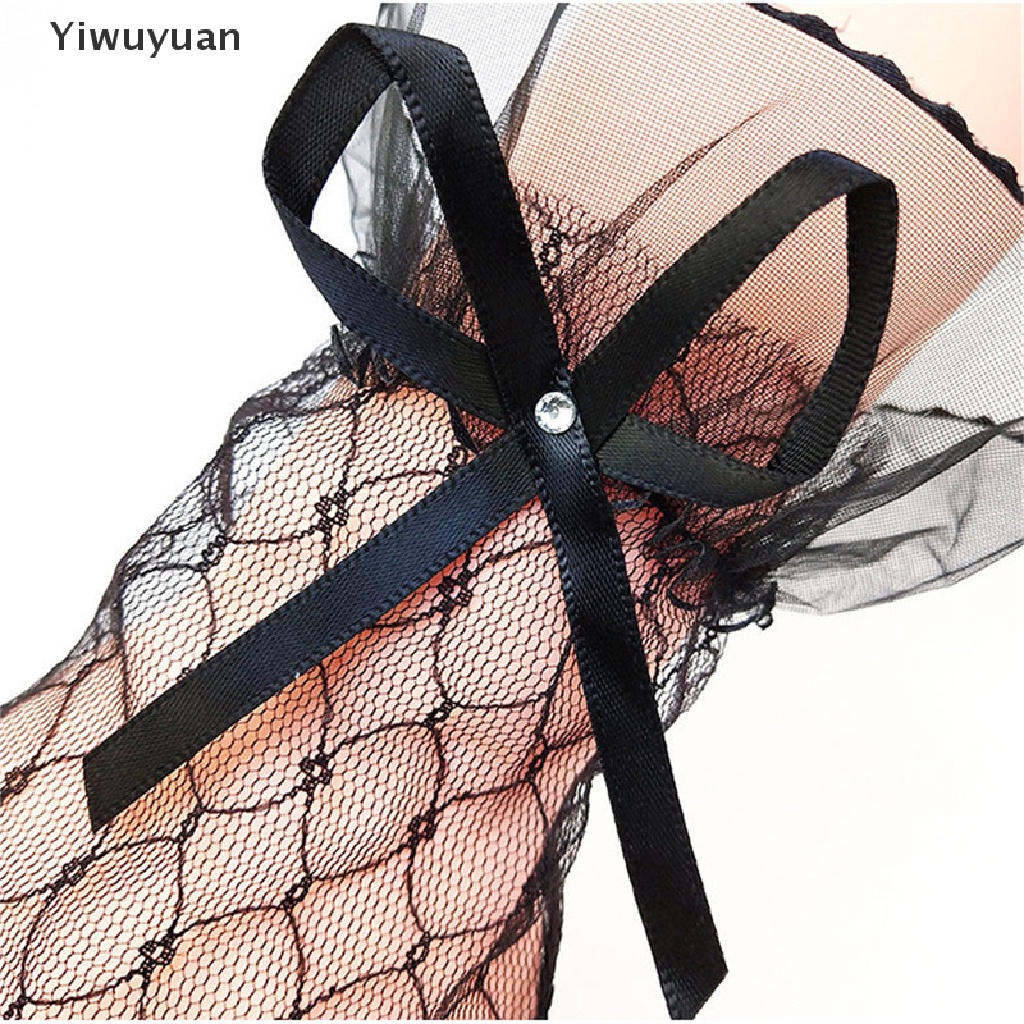 Găng Tay Ren Hở Ngón Đính Nơ Phong Cách Vintage