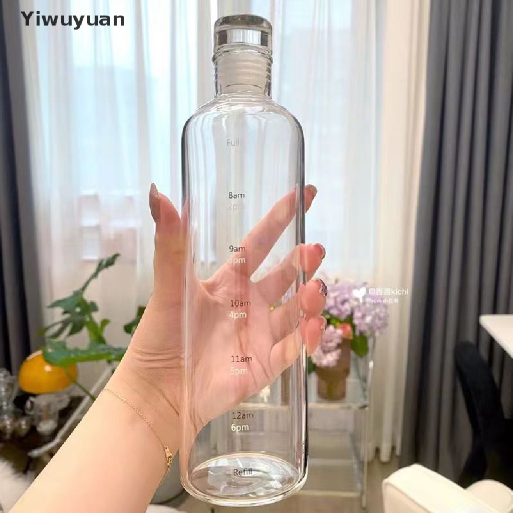 < Yiwuyuan > Bình Nước Trong Suốt Dung Tích Lớn Có Thang Đo Thời Gian Sáng Tạo Giảm Giá