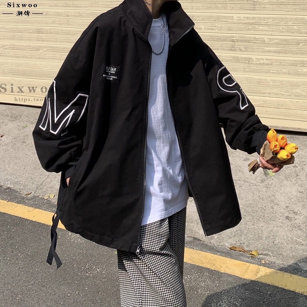 Áo Khoác Bóng Chày Dáng Rộng Thời Trang Mùa Xuân Thu Giản Dị Dành Cho Nam