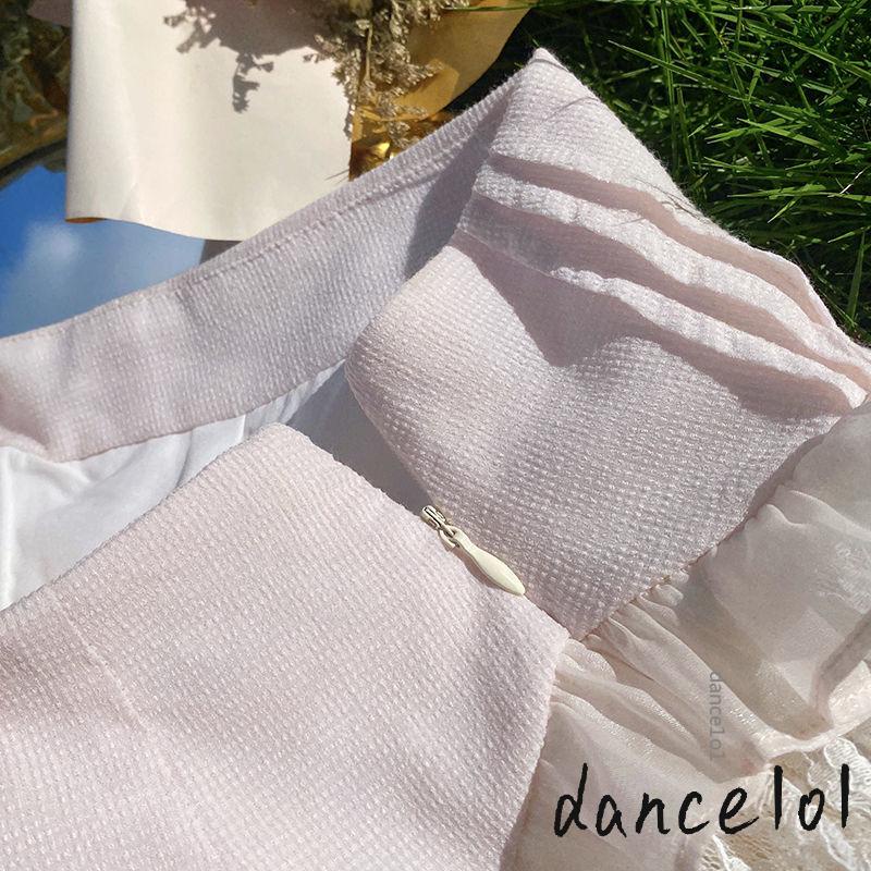 Chân Váy Chữ A Mini Eo Cao Phối Ren Dễ Thương Dành Cho Nữ Nhảy Múa1O1