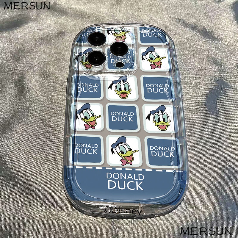 ✅Ốp Điện Thoại Dẻo Trong Suốt Họa Tiết Kẻ Sọc &amp; Vịt Donald Dễ Thương Chống Sốc Cho Iphone14 712 / 13 8p 11 Xr 699B Promax