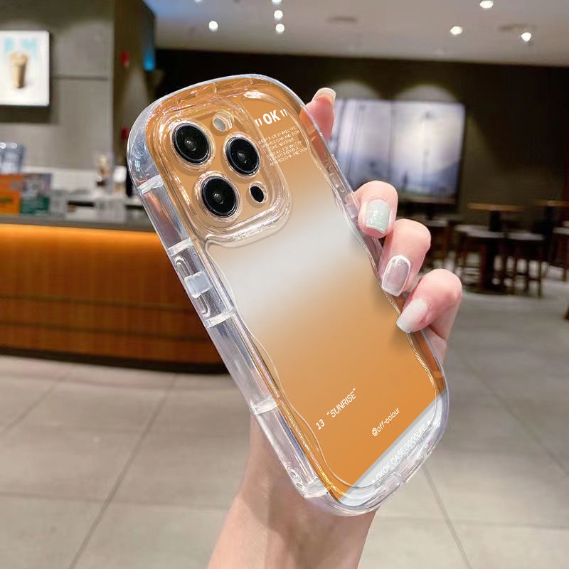 ✅Ốp Điện Thoại Mềm Trong Suốt Chống Sốc Màu Cam Gradient Cho iPhone148p xs7 promax13 11 xr / 12 5PBL