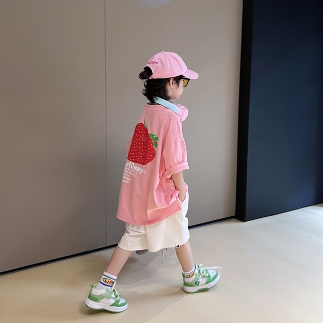 Áo Thun Tay Ngắn Và Quần Ngắn In Chữ Thời Trang Mùa Hè Mới Cho Bé Trai