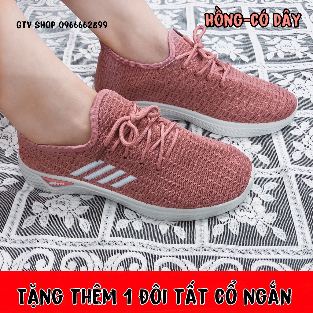 KÈM HÔP và TẶNG 1 ĐÔI TẤT - Giày đi bộ nữ cực êm, siêu xinh, dáng thể thao TRANG SHOP v01, size 36-39. .
