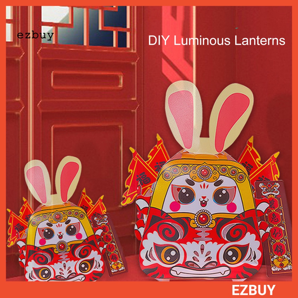 1 Bộ Đèn Lồng Thủ Công Hình Sư Tử Chống Sốc Có Dây Thừng Màu Đỏ Trang Trí Lễ Hội Năm Mới