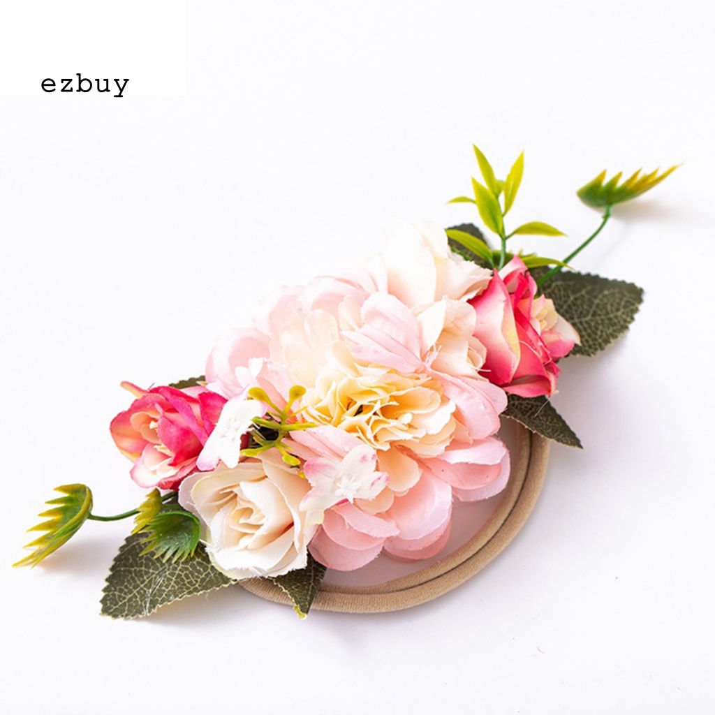 Băng Đô Hoa Bằng Nylon Co Giãn Cho Bé Chụp Ảnh