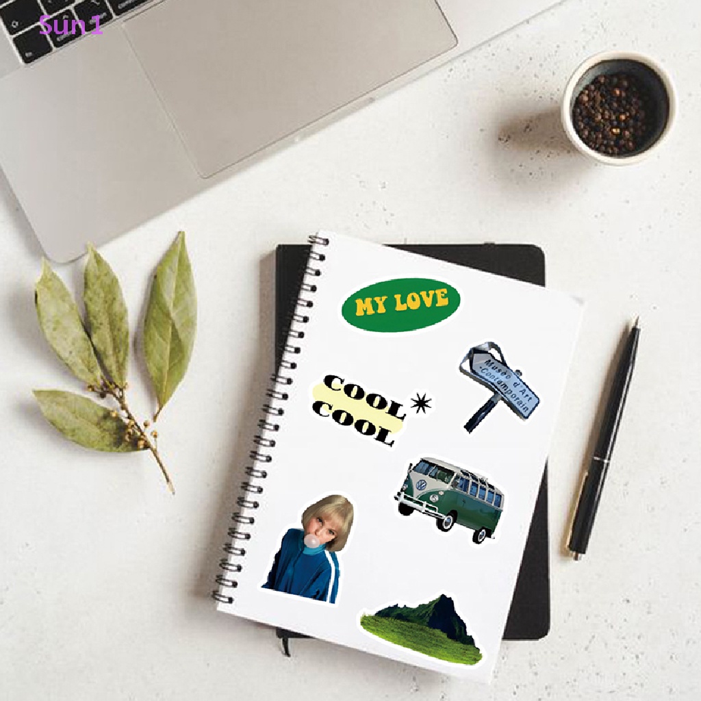 Túi 50 Miếng Dán Chống Nước Sun1 > 50 Cái Trang Trí Laptop / Xe Hơi / Điện Thoại / Va Li Phong Cách Kawaii