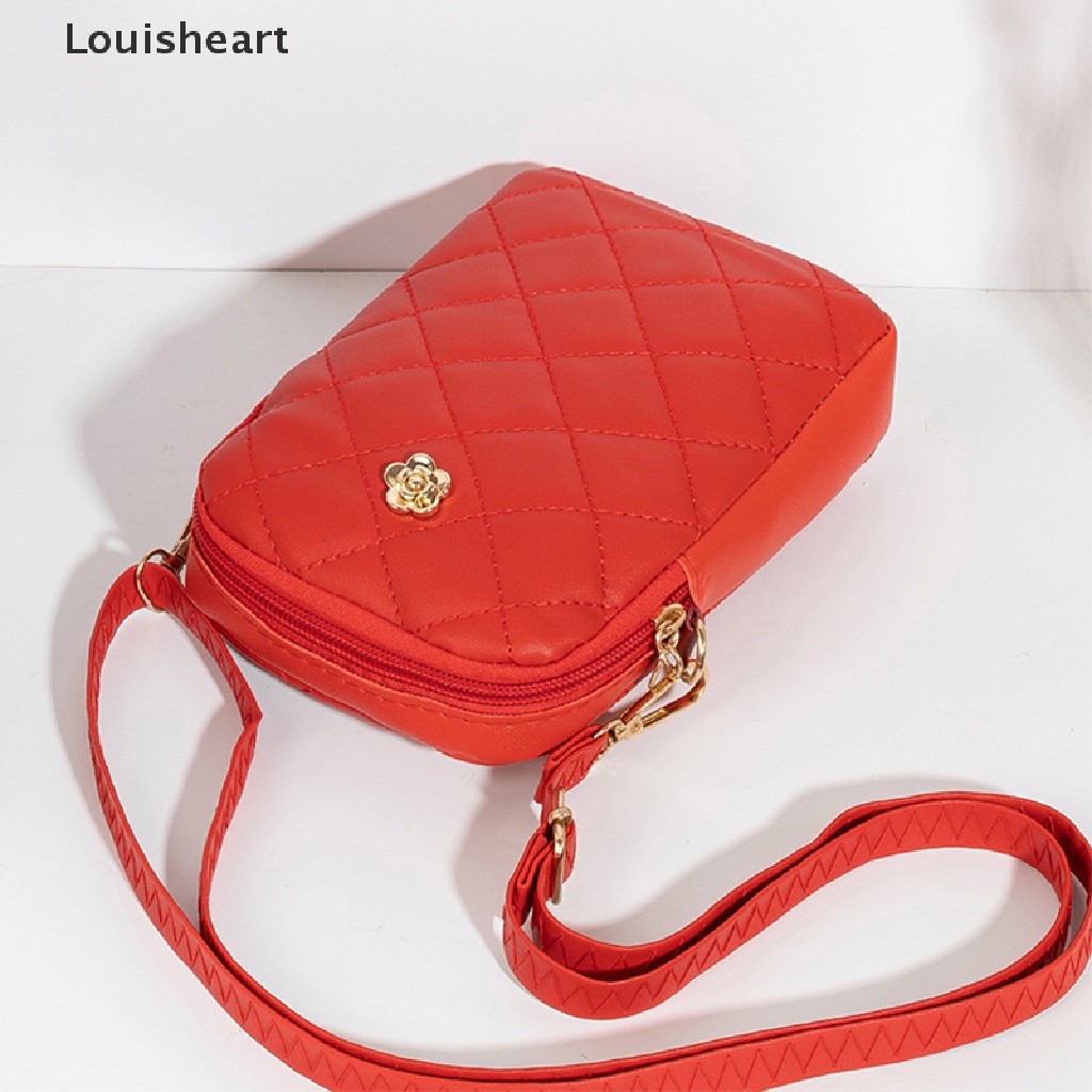 Túi Da PU Đeo Chéo Mini Đựng Điện Thoại Thêu Họa Tiết Thời Trang Cho Nữ