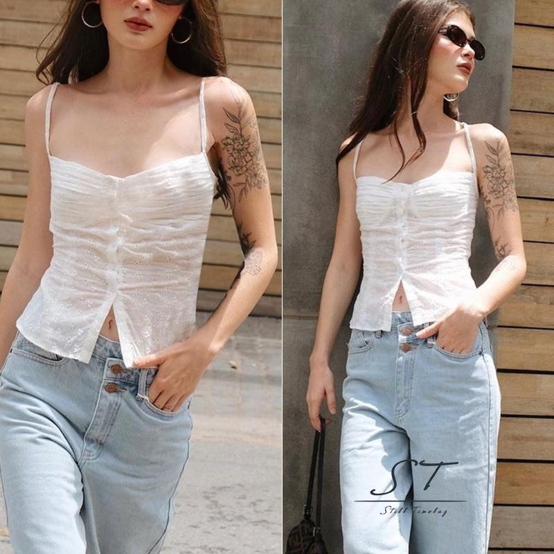 Áo Hai Dây Mỏng Họa Tiết Hoa Thời Trang CY03 Cho Nữ