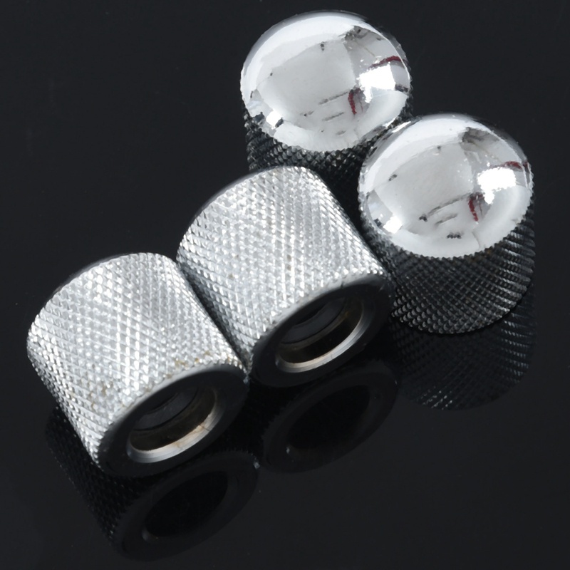 FENDER Set 4 Nút Điều Khiển Vòm Cho Đàn Guitar Màu Bạc