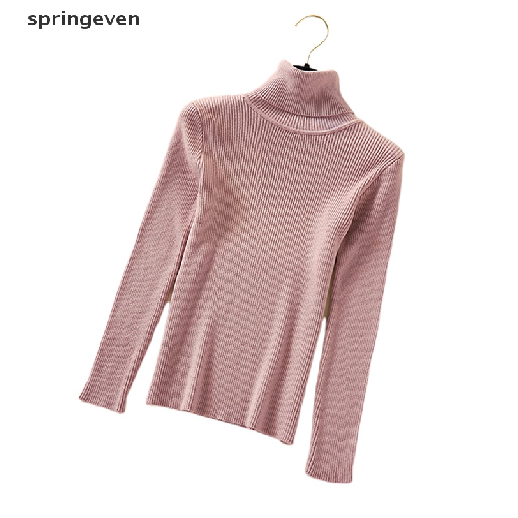 Áo Sweater Dệt Kim Tay Dài Cổ Lọ Ôm Dáng Thời Trang Cho Nữ