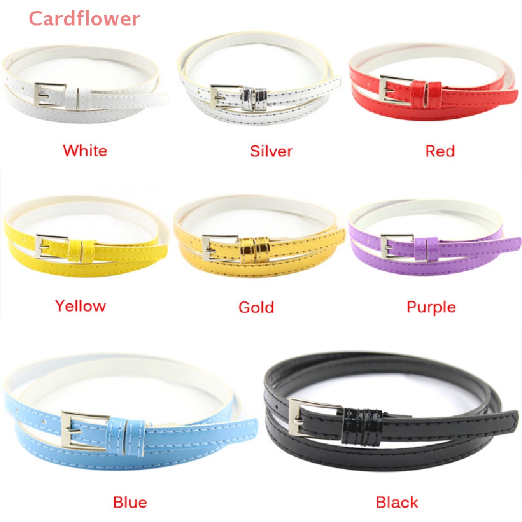 &lt;Cardflower&gt; Women Laies Fashion N Skinny Thin Patent Leather Bow Buckle Waist Belt New