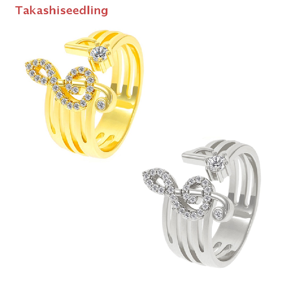 1 Nhẫn Hở Hình Nốt Nhạc Đính Đá Zircon Thời Trang