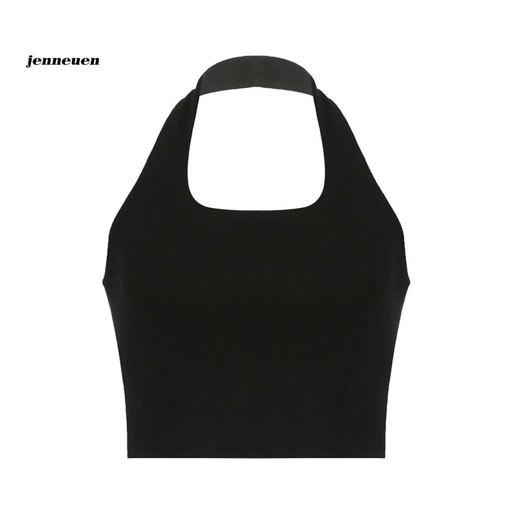 Áo Tank Top Không Tay Cổ Thuyền Hở Lưng Ôm Dáng Thiết Kế Cắt Hở Lưng Thoáng Khí Gợi Cảm Cho Nữ