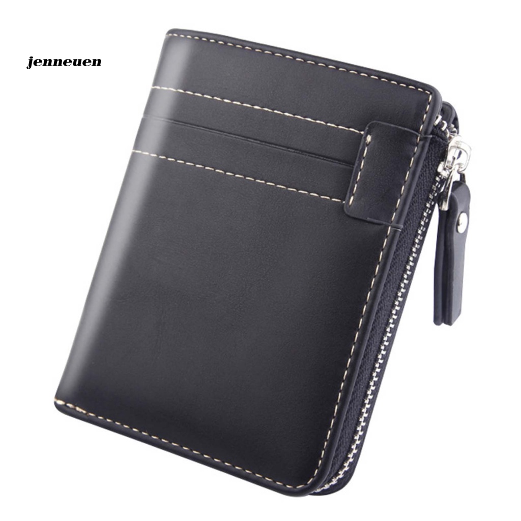 Ví Da Giả Nhiều Ngăn Có Khóa Kéo Thời Trang Thường Ngày Cho Nam Giá Đỡ