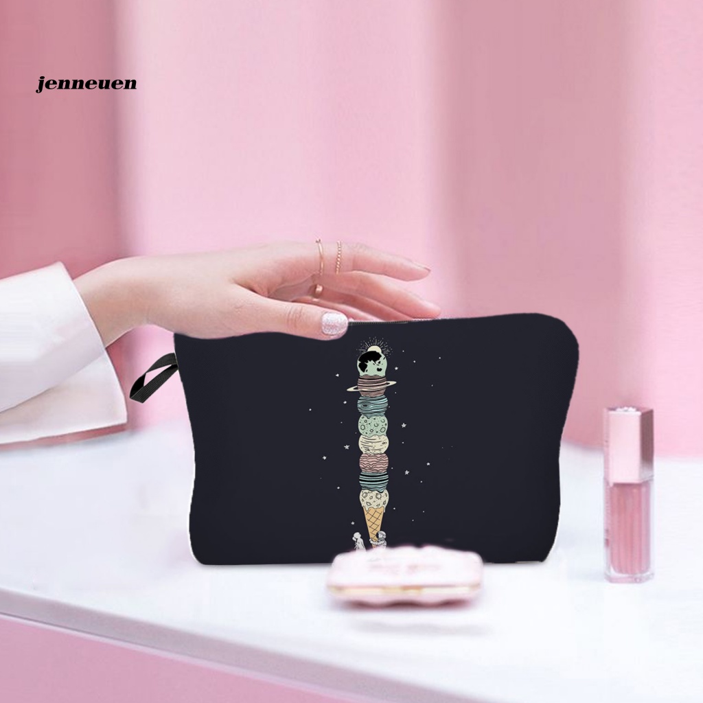 Ví Đựng Tiền Xu / Mỹ Phẩm Sức Chứa Lớn Họa Tiết Phi Hành Gia Hoạt Hình Tinh Tế Thời Trang