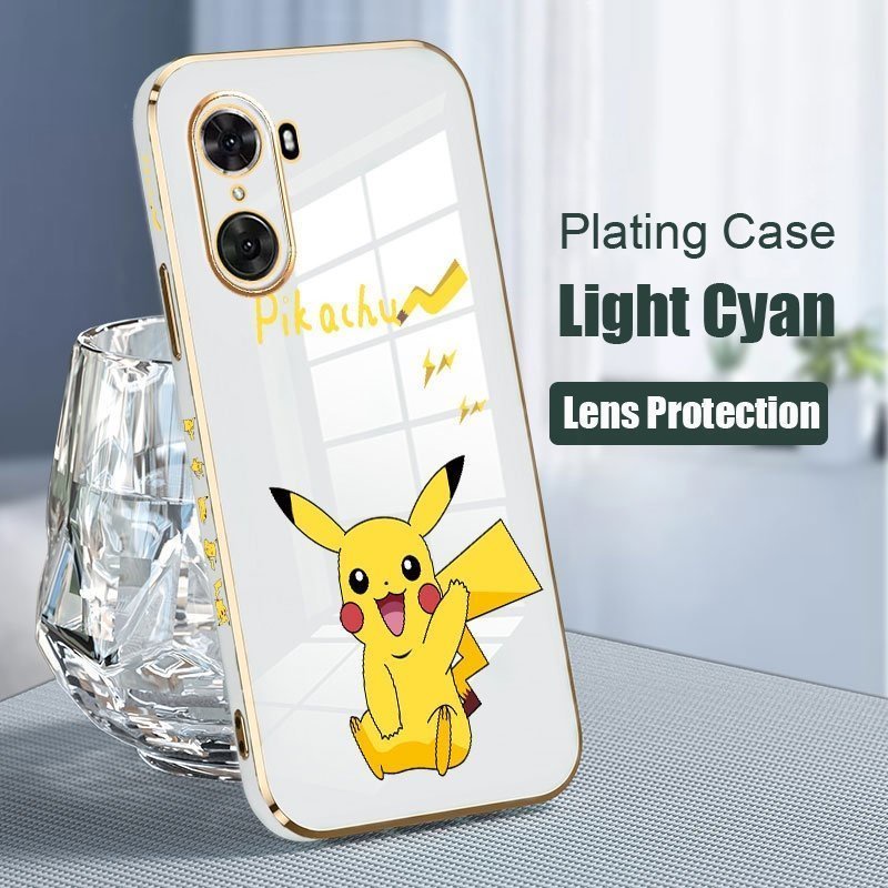 Ốp Điện Thoại Viền Vuông In Hình Pikachu Cho Redmi Note 12 pro 4G 5G Note 12 pro + Redmi 12C A1 4G