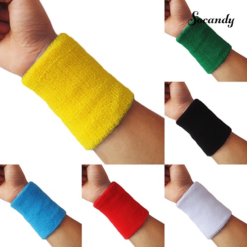 1 Băng Đeo Cổ Tay Thể Thao Thấm Hút Mồ Hôi Dùng Khi Chơi Bóng Rổ / Tennis / Cầu Lông
